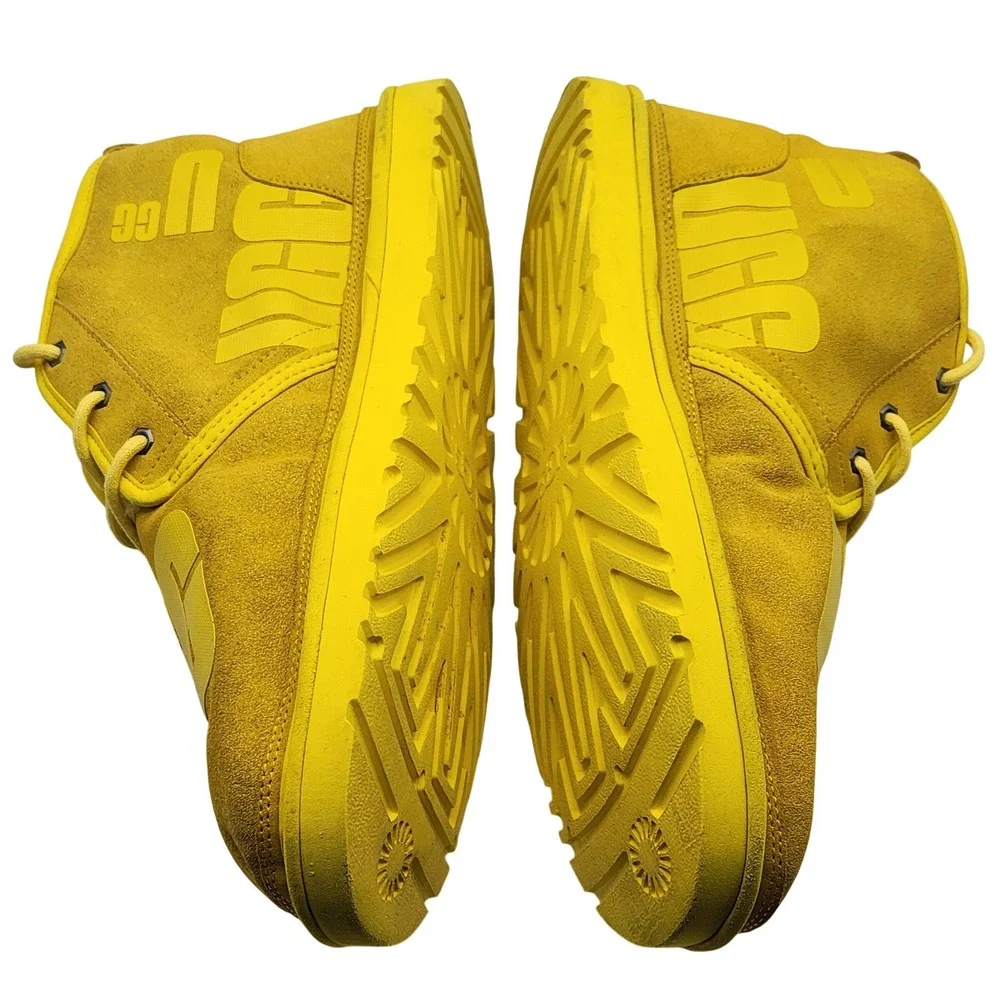 UGG Neumel Graphic Boots Mens 15 Yellow Suede Logo Chukka‎ 1134853 Rare